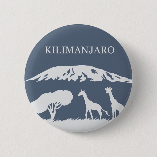 Kilimanjaro (Blue) Pinback Button (Front)