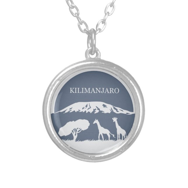 Kilimanjaro (Blue) Silver Plated Necklace (Front)