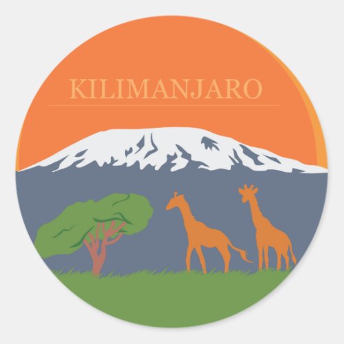 Kilimanjaro Classic Round Sticker