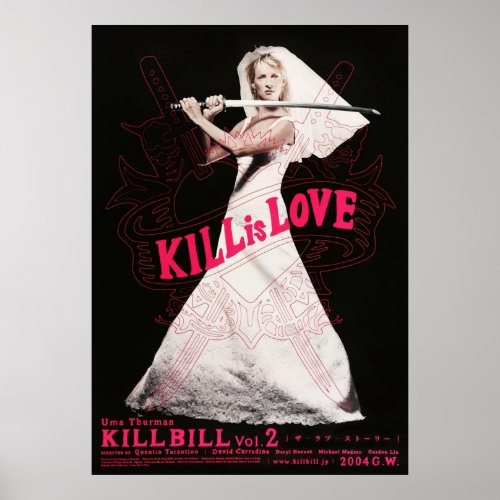 Kill Bill Volume 2  Vintage Japanese Movie Poster