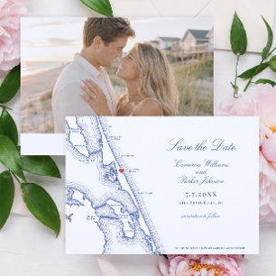 Kill Devil Hills NC Map Navy Outer Banks Wedding Save The Date