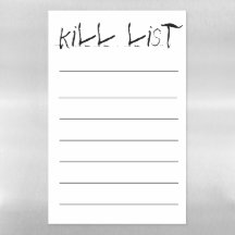 Kill list dry erase magnet todo list