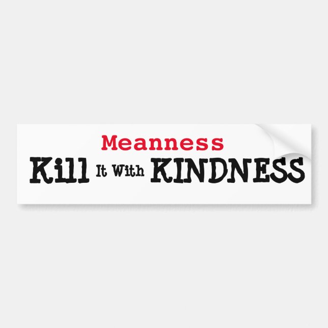 Kill Meanness with Kindness Bumper Sticker (Front)