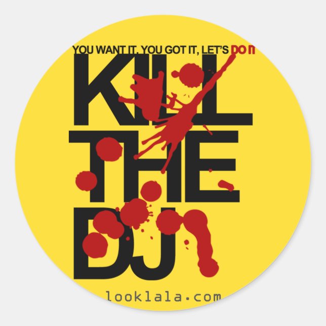 Kill the DJ Classic Round Sticker (Front)