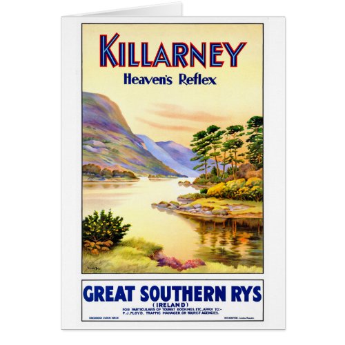Killarney Ireland Vintage Travel Poster Restored