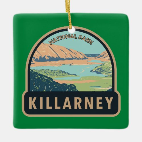 Killarney National Park Ireland Travel Art Vintage Ceramic Ornament