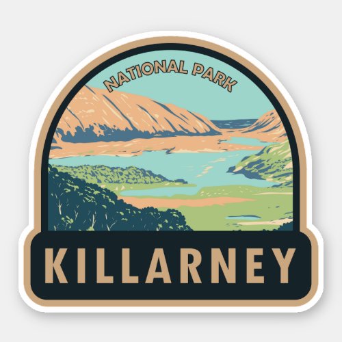 Killarney National Park Ireland Travel Art Vintage Sticker