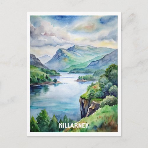 Killarney National Park Watercolor Painting  Postcard