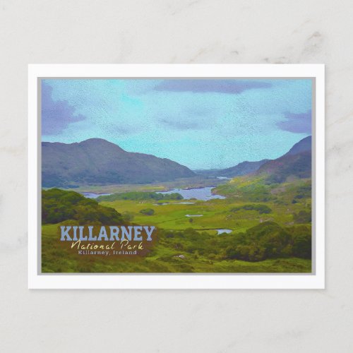 KILLARNEY WATERCOLOR _ KILLARNEY LAKE IRELAND POSTCARD