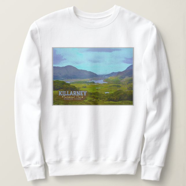 KILLARNEY WATERCOLOR - KILLARNEY LAKE IRELAND SWEATSHIRT (Design Front)