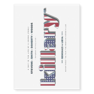 Killary Crooked Hillary Benghazi TRUMP 4 PRESIDENT Temporary Tattoos