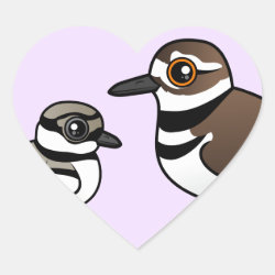 Killdeer & Chick Heart Sticker
