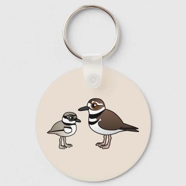 Killdeer & chick keychain (Front)