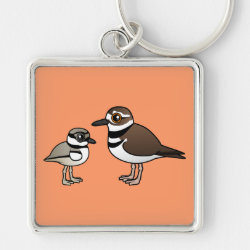 Killdeer & Chick Premium Square Keychain