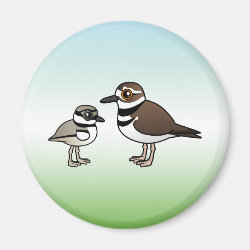 Killdeer & Chick Round Magnet