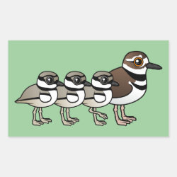 Killdeer & three chicks Rectangle Sticker