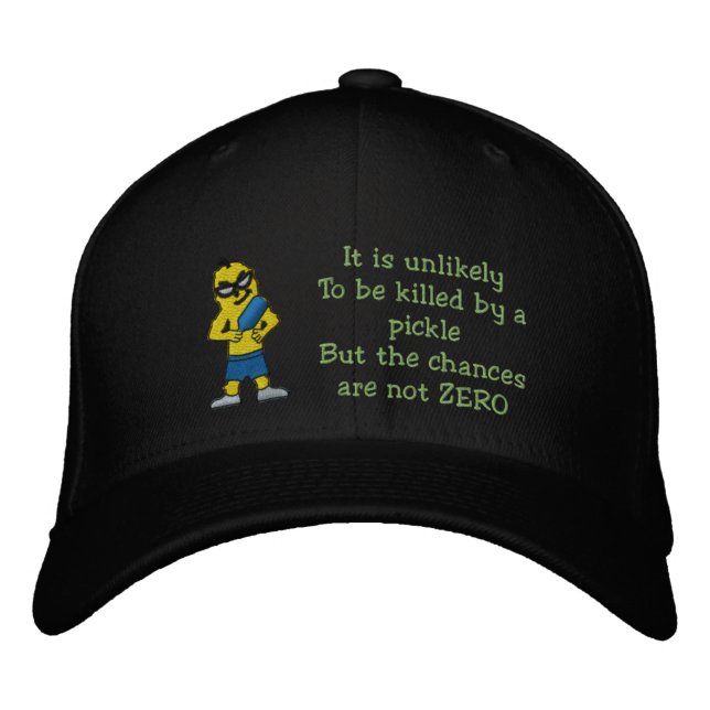 Killed by an pickle Embroidered Hat. Embroidered Baseball Cap (Front)