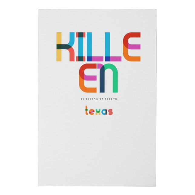 Killeen Texas Mid Century, Pop Art, Faux Canvas Print (Front)