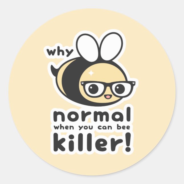 Killer Bee Classic Round Sticker (Front)