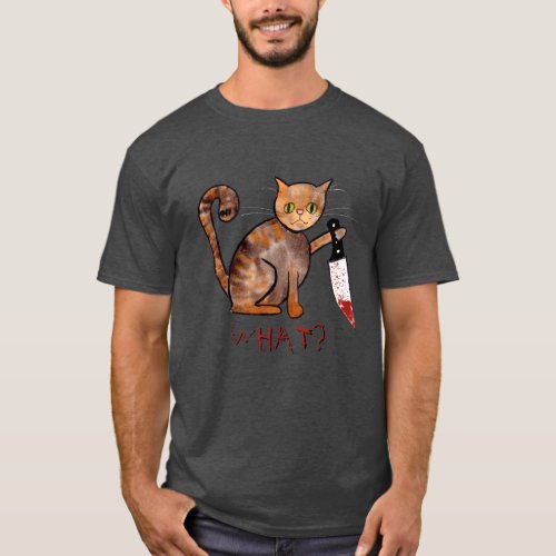 Killer Cat Hand Painted Cat Owner Humor  T_Shirt