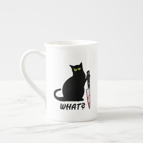 Killer Cat What Bone China Mug