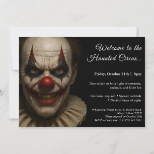 Killer Clown Halloween Costume Party Invitation