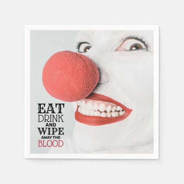Killer Clown, Halloween Party Napkins (Front)