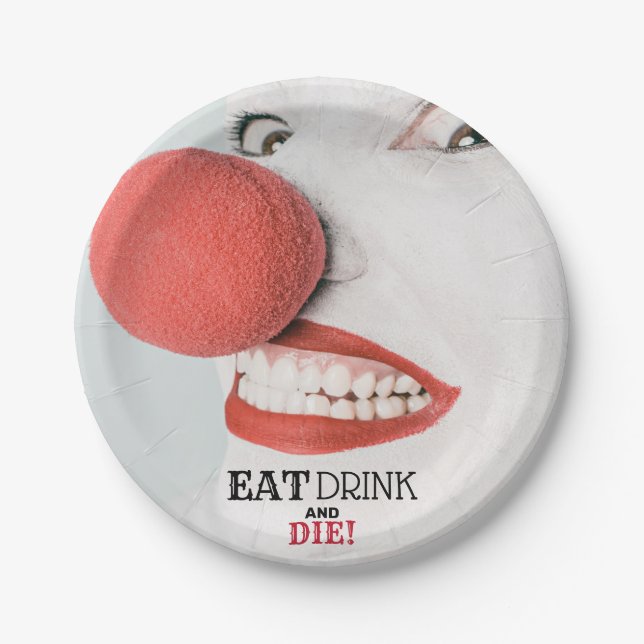 Killer Clown, Halloween Party Paper Plates (Front)