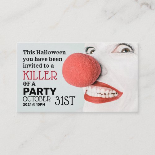 Killer Clown Halloween Party Ticket Invitation