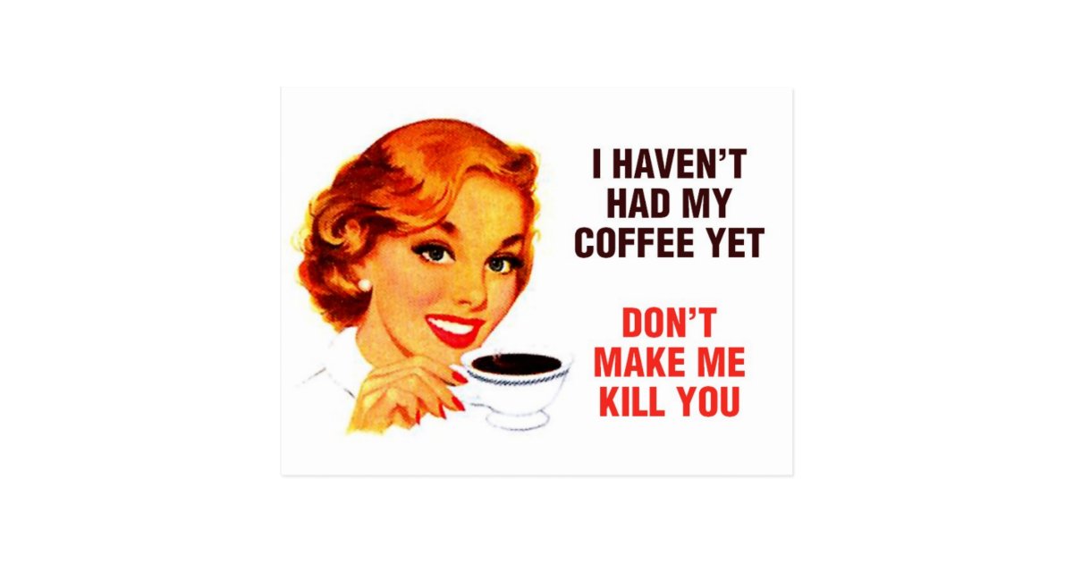 Killer Coffee Bad Girl Postcard | Zazzle