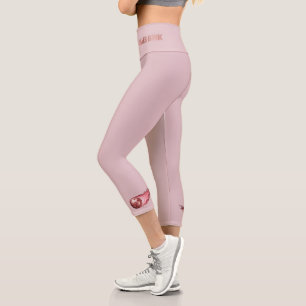 Killer Dink Flaming Rose Gold Pink Pickleball Life Capri Leggings