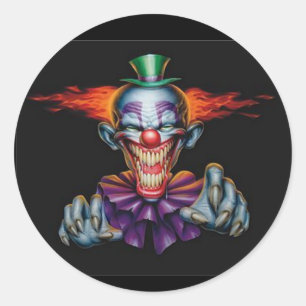 Killer Evil Clown Classic Round Sticker