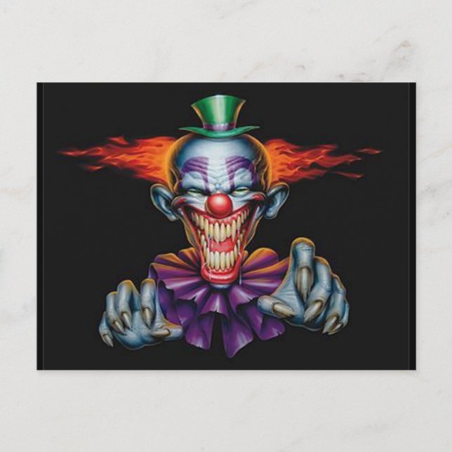 Killer Evil Clown Postcard (Front)