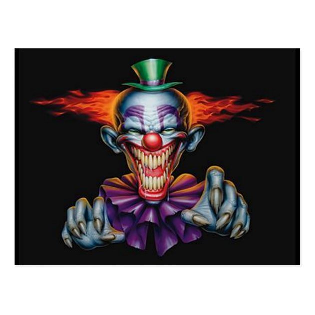 Killer Evil Clown Postcard
