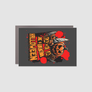 Killer Halloween Pumpkin Car Magnet