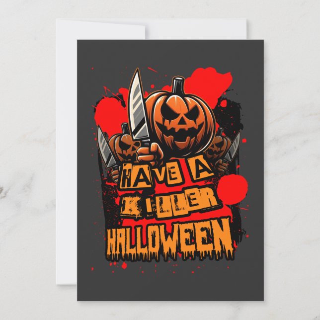 Killer Halloween Pumpkin Invitation (Front)