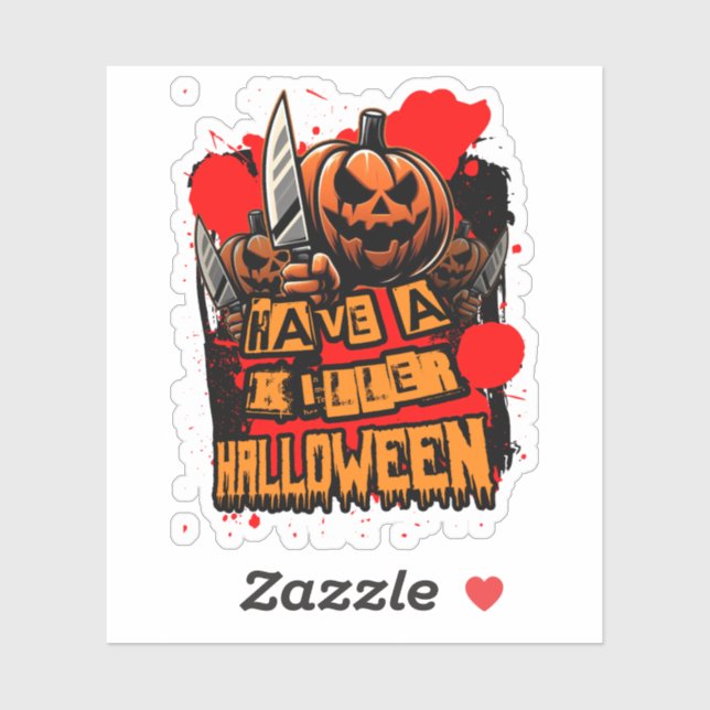 Killer Halloween Pumpkin Sticker (Sheet)