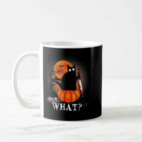 Killer Halloween Scary Moon Black Cat With Knife P Coffee Mug