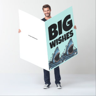 KILLER SHARK BIGGEST HUGE GREETING CARD! CARD