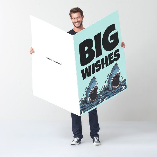 KILLER SHARK BIGGEST HUGE GREETING CARD! CARD (In Situ)