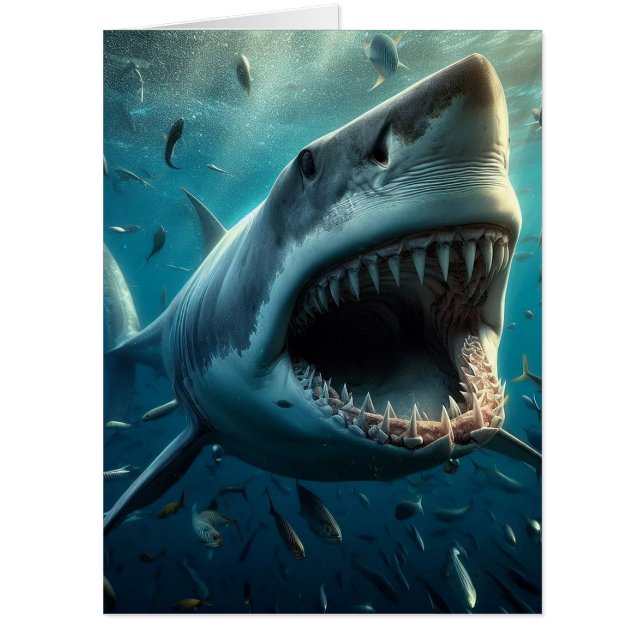 KILLER SHARK BIRTHDAY GIANT BIGGEST GREETING Card (Front)
