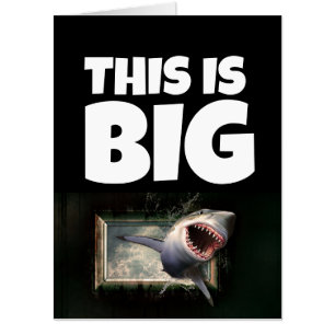 KILLER SHARK MASSIVE BIRTHDAY GREETING CARD! CARD