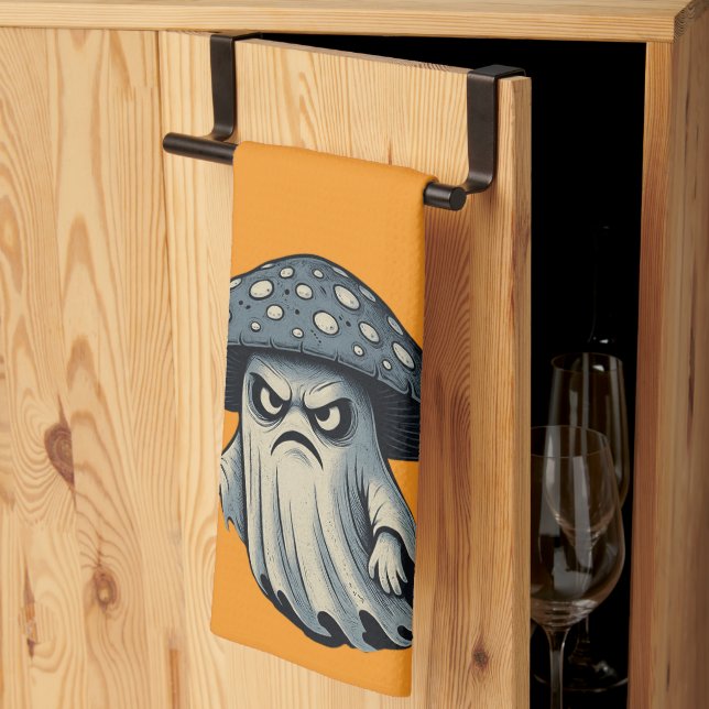 Killer 'Shroom – Spooky Ghost with Knife Kitchen Towel (Thirds Fold)