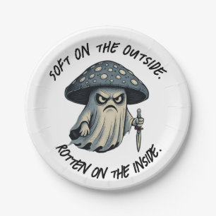 Killer 'Shroom – Spooky Ghost with Knife Paper Plates