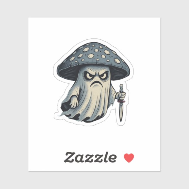 Killer 'Shroom – Spooky Ghost with Knife  Sticker (Sheet)