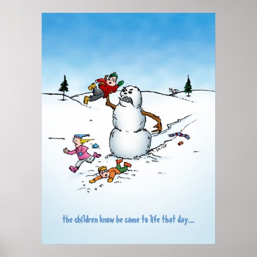 Killer Snowman Cartoon Poster