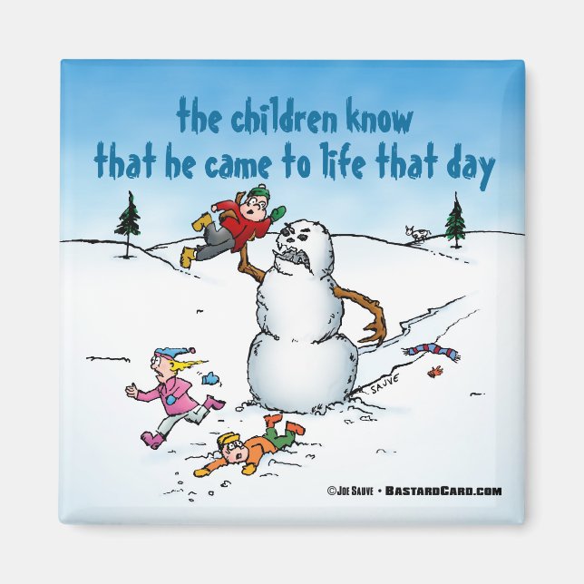 Killer Snowman Funny Cartoon Magnet (Front)