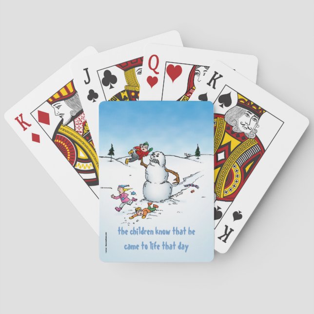 Killer Snowman Funny Cartoon Poker Cards (Back)