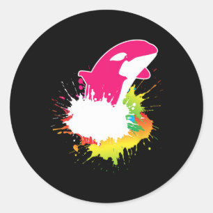Killer Whale Animal Gift Sea Creatures Colorful Or Classic Round Sticker