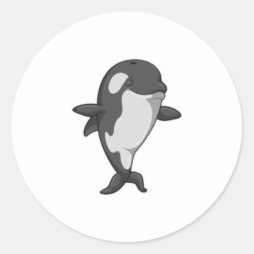 Killer whale at Yoga Fitness in Standing Classic Round Sticker